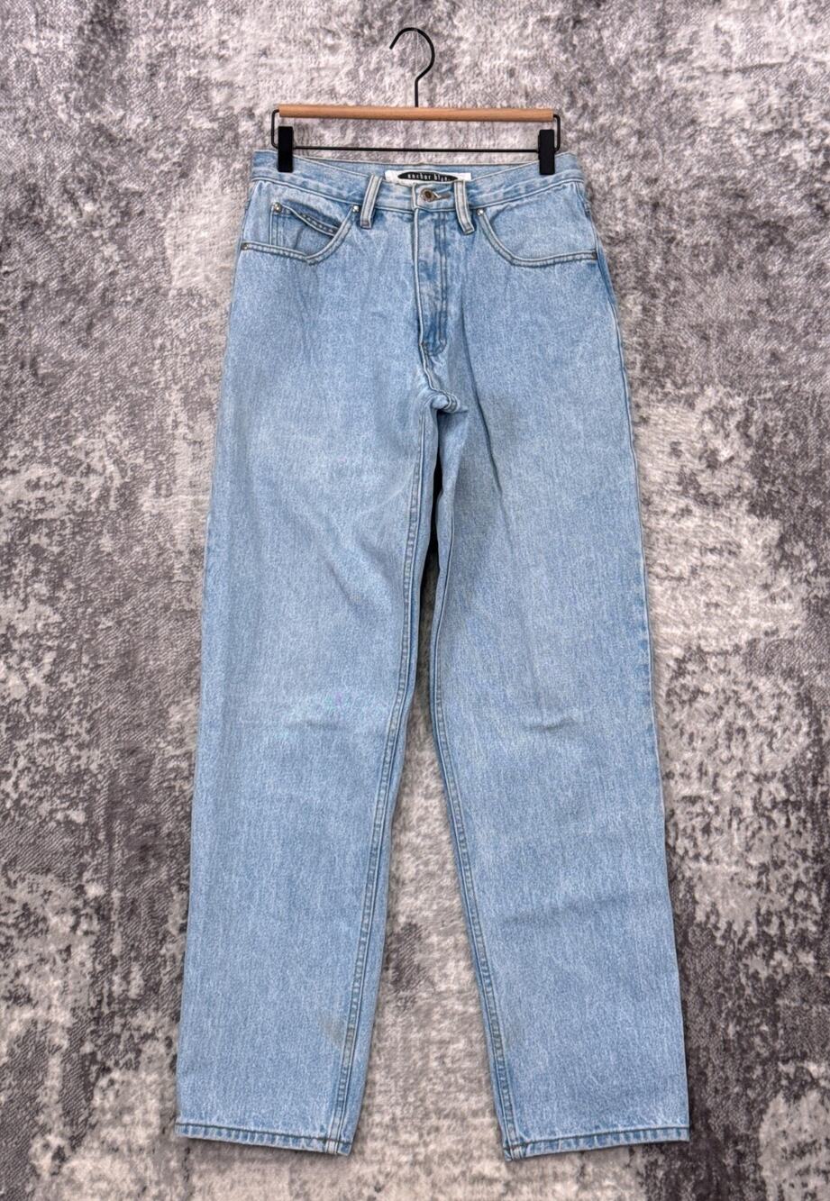 Vintage Anchor Blue Jeans 29" Womens Loose Fit High Rise Denim Y2K